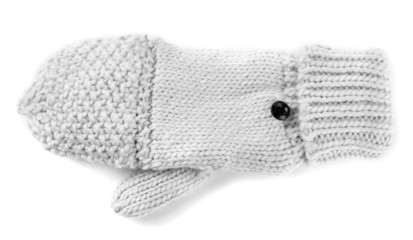 Wool fingerless gloves, isolated on white