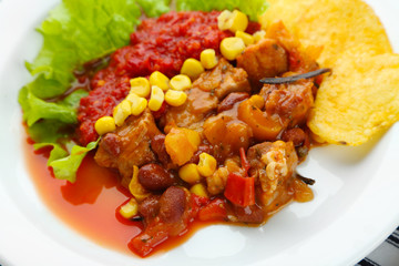 Chili Corn Carne - traditional mexican food,