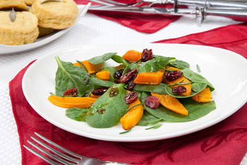 Roasted Pumpkin and Spinach Salad
