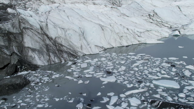 Aerial view of Knik Ice Glacier,  Arctic Region