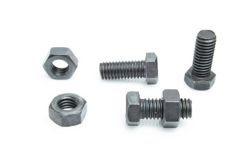 nuts and bolts isolated on a white background
