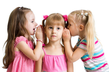 kids girlfriends sharing a secret isolated © Oksana Kuzmina