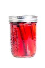 Preserved pickled carrots in brine