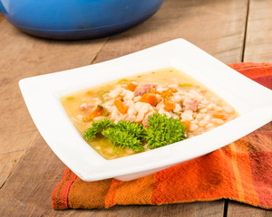 Ham and bean soup with carrots