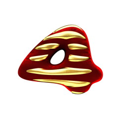 isolated velvet letter with gold