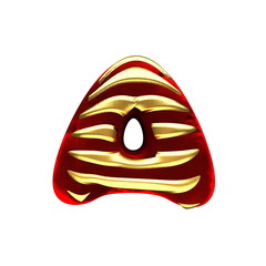 isolated velvet letter with gold