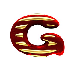 isolated velvet letter with gold