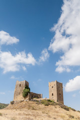 Fototapeta na wymiar Castle of Luna (Aragon) in a summer day