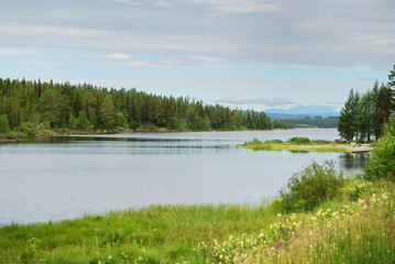 Scandinavian lake in summer