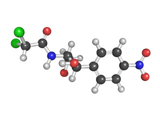 Chloramphenicol antibiotic drug, chemical structure