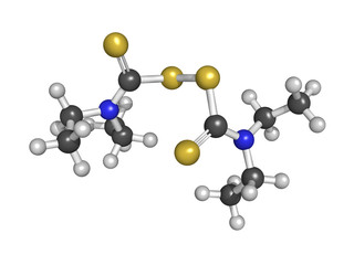 Disulfiram alcoholism treatment drug, chemical structure