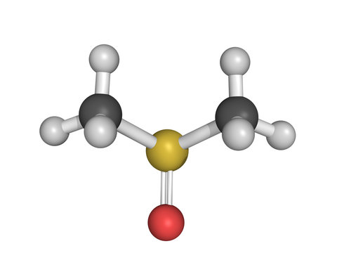 dimethylsulfoxide (DMSO) molecule, chemical structure.