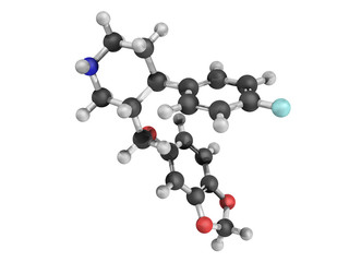 Chemical structure of paroxetine, an antidepressant drug