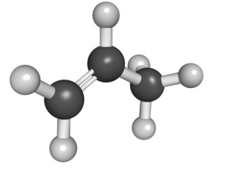 Chemical structure of propylene (propene)