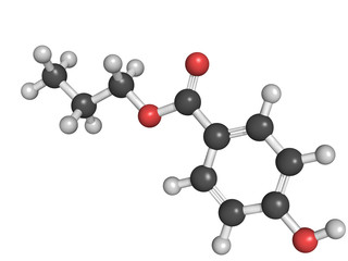 Chemical structure of propylparaben