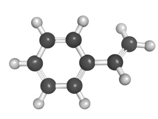 Chemical structure of styrene