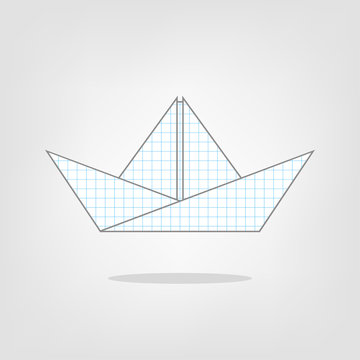 Illustration of a paper boat on the background