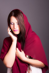 beautiful girl with a veil
