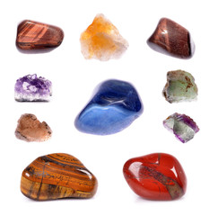 Mineral collection isolated on a white background