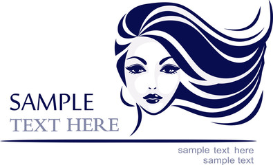 Icon hair, girl's face, template for the logo