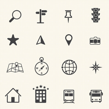 map icons set, vector