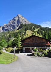 house and alps