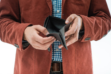 empty wallet in the hands