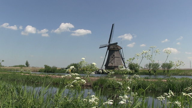 Dutch windmill with canals