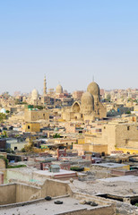 cairo old town with mosques in egypt