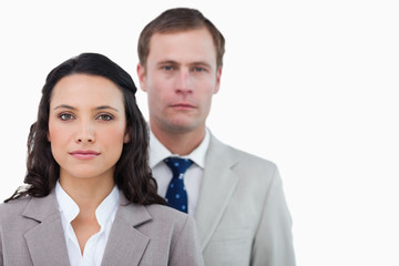 Office employees standing together