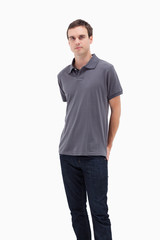 Fototapeta premium Standing man with his hands behind his back