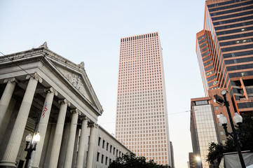 Central Business district, skyscrapers and Gallier Hall, New Orl