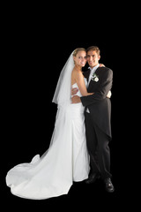 Fototapeta premium Sweet young couple posing embracing each other