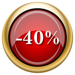 40 percent discount icon