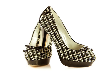 Fototapeta premium high heel women shoes on white background