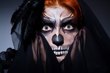 Scary monster in dark room