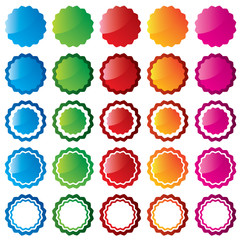 Colorful price sale tags collection. Stars.