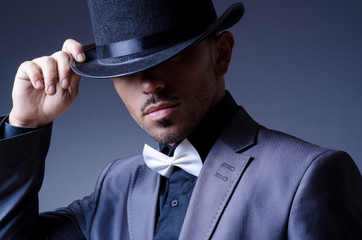 Businessman in old style hat