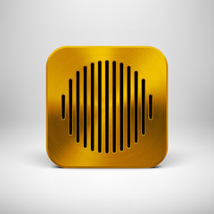 Technology App Icon Template with Bronze Metal Texture