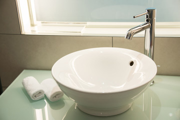 Modern sink in the bathroom