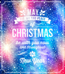 Christmas lettering  greetings on a holidays winter background