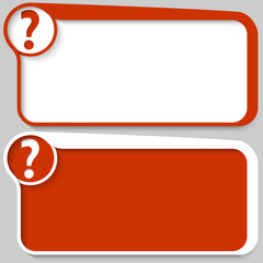 Obraz premium two red vector text box and question mark