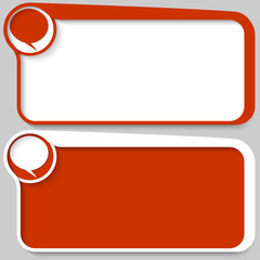 two red vector text box and speech bubble