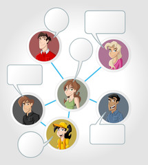 Young people connected. Social network.