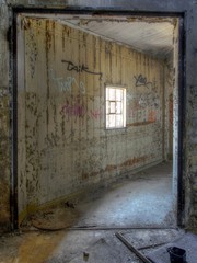 Old window in an hospital