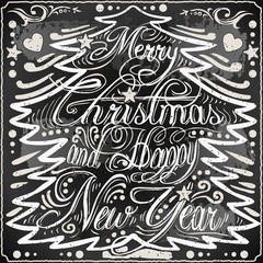 Vintage Greeting Card Text on a Blackboard