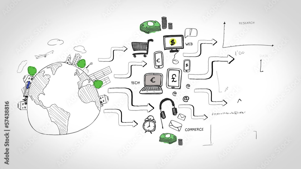 Poster Animation of graphics showing global consumer behavior
