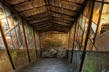 Fototapeta na wymiar Old abandoned stairs