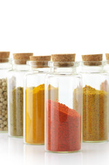 Spices in bottles