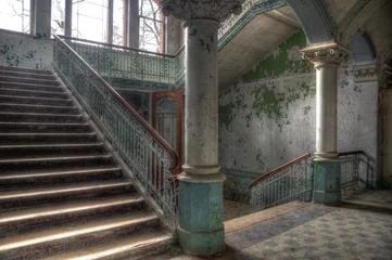 Photo sur Plexiglas Ancien hôpital Beelitz Ancien hall d& 39 entrée abandonné à beelitz